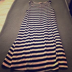 Horizontally striped dress